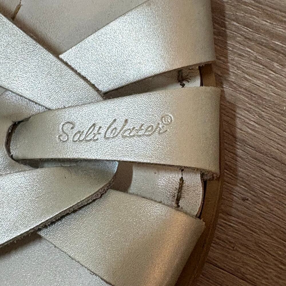 Salt Water Sandals by Hoy Original 820 Gold Leather Sandals Youth 4 Women’s 6 - Picture 4 of 10